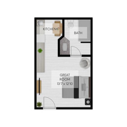 serenity-studio-apartment-floor-plan - Senior Living Services